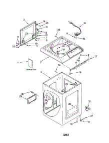 Top And Cabinet parts for Kenmore Washer 110.42722201 (11042722201, 110 42722201) from AppliancePartsPros.com