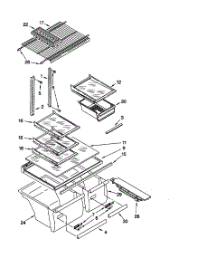 Shelf parts for Kenmore Refrigerator 106.68852990 (10668852990, 106 68852990) from AppliancePartsPros.com