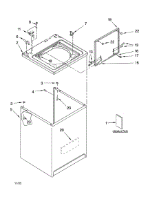 Top And Cabinet Parts parts for Kenmore Washer 110.26882502 (11026882502, 110 26882502) from AppliancePartsPros.com