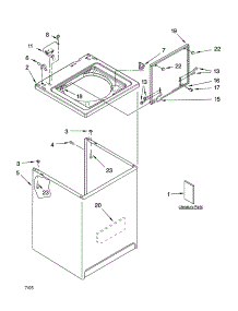 Top And Cabinet Parts parts for Kenmore Washer 110.26884501 (11026884501, 110 26884501) from AppliancePartsPros.com
