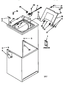 Top And Cabinet parts for Kenmore Washer 110.26894691 (11026894691, 110 26894691) from AppliancePartsPros.com