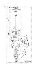Brake And Drive Tube Parts parts for Kenmore Washer 110.26944500 (11026944500, 110 26944500) from AppliancePartsPros.com