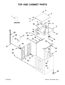 Top And Cabinet Parts parts for Kenmore Washer 110.27132412 (11027132412, 110 27132412) from AppliancePartsPros.com