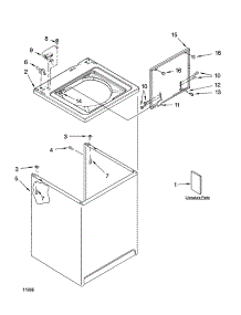 Top And Cabinet Parts parts for Kenmore Washer 110.27224600 (11027224600, 110 27224600) from AppliancePartsPros.com