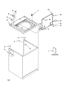 Top And Cabinet Parts parts for Kenmore Washer 110.27542600 (11027542600, 110 27542600) from AppliancePartsPros.com