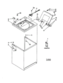Top And Cabinet parts for Kenmore Washer 110.27622791 (11027622791, 110 27622791) from AppliancePartsPros.com
