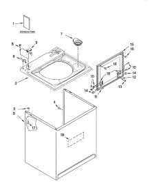 Top And Cabinet Parts parts for Kenmore Washer 110.27731600 (11027731600, 110 27731600) from AppliancePartsPros.com