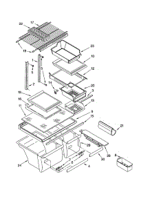 Shelf parts for Kenmore Refrigerator 106.71972107 (10671972107, 106 71972107) from AppliancePartsPros.com