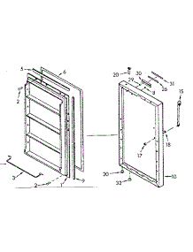 Door Parts parts for Kenmore Freezer 106.720200 (106720200, 106 720200) from AppliancePartsPros.com