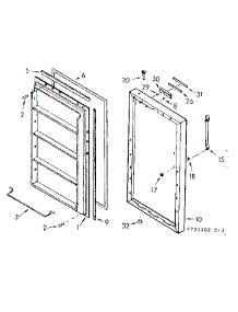 Door Parts parts for Kenmore Freezer 106.721202 (106721202, 106 721202) from AppliancePartsPros.com