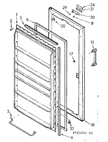 Door Parts parts for Kenmore Freezer 106.721211 (106721211, 106 721211) from AppliancePartsPros.com