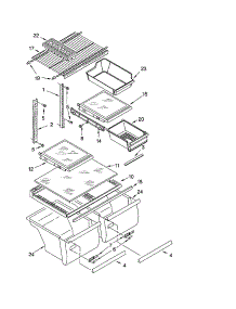 Shelf parts for Kenmore Refrigerator 106.72142207 (10672142207, 106 72142207) from AppliancePartsPros.com