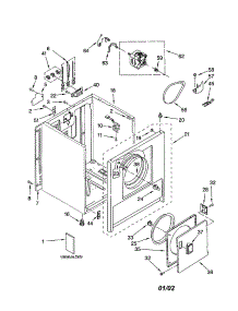 Cabinet parts for Kenmore Dryer 110.63112100 (11063112100, 110 63112100) from AppliancePartsPros.com