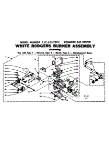 White Rodgers Burner parts for Kenmore Dryer 110.6317802 (1106317802, 110 6317802) from AppliancePartsPros.com