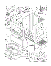 Cabinet parts for Kenmore Dryer 110.63932100 (11063932100, 110 63932100) from AppliancePartsPros.com