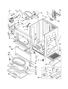 Cabinet parts for Kenmore Dryer 110.63932102 (11063932102, 110 63932102) from AppliancePartsPros.com