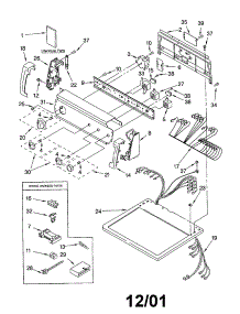 Top And Console parts for Kenmore Dryer 110.63942100 (11063942100, 110 63942100) from AppliancePartsPros.com