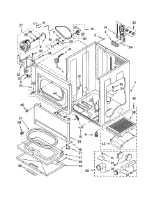 Cabinet parts for Kenmore Dryer 110.63956102 (11063956102, 110 63956102) from AppliancePartsPros.com