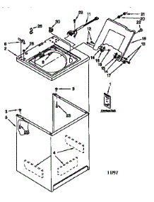 Top And Cabinet parts for Kenmore Washer 110.26842692 (11026842692, 110 26842692) from AppliancePartsPros.com