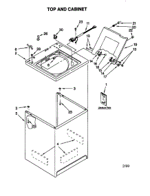 Top And Cabinet parts for Kenmore Washer 110.26844694 (11026844694, 110 26844694) from AppliancePartsPros.com