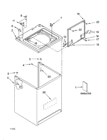 Top And Cabinet Parts parts for Kenmore Washer 110.26862502 (11026862502, 110 26862502) from AppliancePartsPros.com