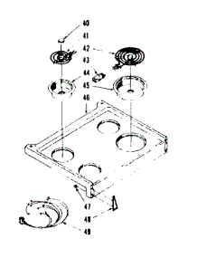 Main Top Section parts for Kenmore Range 103.9406740 (1039406740, 103 9406740) from AppliancePartsPros.com