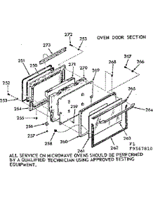 Oven Door Section parts for Kenmore Wall Oven 103.9567810 (1039567810, 103 9567810) from AppliancePartsPros.com