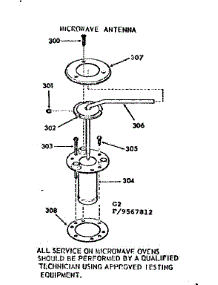 Microwave Antenna parts for Kenmore Wall Oven 103.9567812 (1039567812, 103 9567812) from AppliancePartsPros.com
