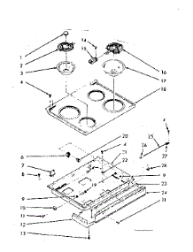 Main Top Section parts for Kenmore Range 103.9667001 (1039667001, 103 9667001) from AppliancePartsPros.com