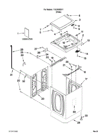 Top And Cabinet Parts parts for Kenmore Washer 110.28002011 (11028002011, 110 28002011) from AppliancePartsPros.com