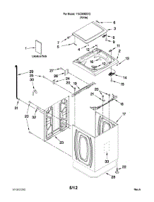 Top And Cabinet Parts parts for Kenmore Washer 110.28002012 (11028002012, 110 28002012) from AppliancePartsPros.com