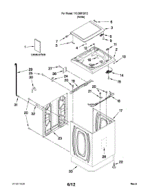 Top And Cabinet Parts parts for Kenmore Washer 110.28012012 (11028012012, 110 28012012) from AppliancePartsPros.com