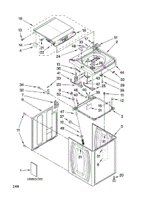 Top And Cabinet Parts parts for Kenmore Washer 110.28032701 (11028032701, 110 28032701) from AppliancePartsPros.com