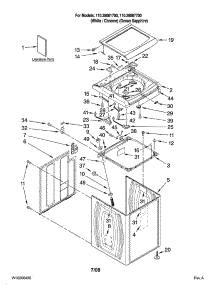 Top And Cabinet Parts parts for Kenmore Washer 110.28087700 (11028087700, 110 28087700) from AppliancePartsPros.com