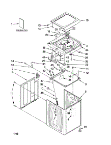 Top And Cabinet Parts parts for Kenmore Washer 110.28092700 (11028092700, 110 28092700) from AppliancePartsPros.com