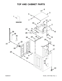 Top And Cabinet Parts parts for Kenmore Washer 110.28133413 (11028133413, 110 28133413) from AppliancePartsPros.com