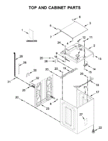 Top And Cabinet Parts parts for Kenmore Washer 110.28133414 (11028133414, 110 28133414) from AppliancePartsPros.com
