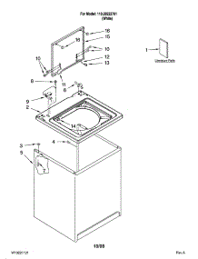 Top And Cabinet Parts parts for Kenmore Washer 110.28222701 (11028222701, 110 28222701) from AppliancePartsPros.com