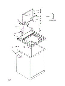 Top And Cabinet Parts parts for Kenmore Washer 110.28332700 (11028332700, 110 28332700) from AppliancePartsPros.com