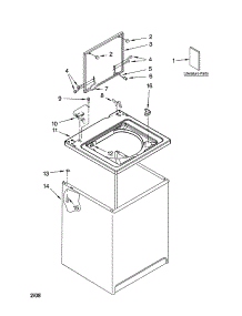 Top And Cabinet Parts parts for Kenmore Washer 110.28362700 (11028362700, 110 28362700) from AppliancePartsPros.com