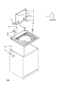 Top And Cabinet Parts parts for Kenmore Washer 110.28372700 (11028372700, 110 28372700) from AppliancePartsPros.com