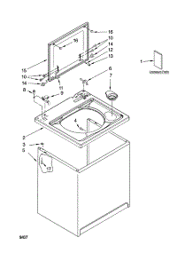 Top And Cabinet Parts parts for Kenmore Washer 110.28692700 (11028692700, 110 28692700) from AppliancePartsPros.com