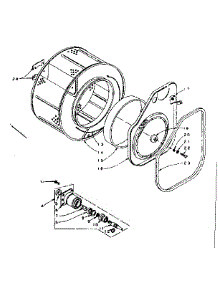 Cylinder And Hub parts for Kenmore Washer Dryer Combo 110.5809500 (1105809500, 110 5809500) from AppliancePartsPros.com