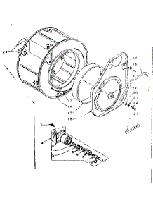 Cylinder And Hub parts for Kenmore Washer Dryer Combo 110.5809503 (1105809503, 110 5809503) from AppliancePartsPros.com