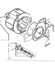 Cylinder And Hub parts for Kenmore Washer Dryer Combo 110.5809703 (1105809703, 110 5809703) from AppliancePartsPros.com