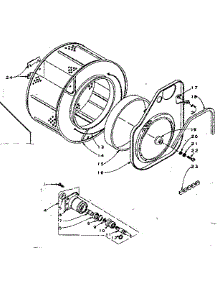 Cylinder And Hub parts for Kenmore Washer Dryer Combo 110.5809704 (1105809704, 110 5809704) from AppliancePartsPros.com
