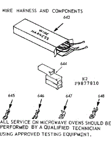 Wire Harness And Components parts for Kenmore Microwave 103.9877810 (1039877810, 103 9877810) from AppliancePartsPros.com