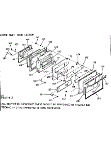 Lower Oven Door Section parts for Kenmore Microwave 103.9877812 (1039877812, 103 9877812) from AppliancePartsPros.com