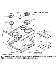 Main Top Section parts for Kenmore Microwave 103.9877910 (1039877910, 103 9877910) from AppliancePartsPros.com