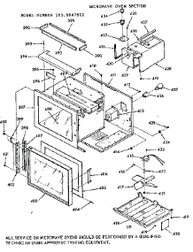 Microwave Oven Section parts for Kenmore Wall Oven 103.9887812 (1039887812, 103 9887812) from AppliancePartsPros.com
